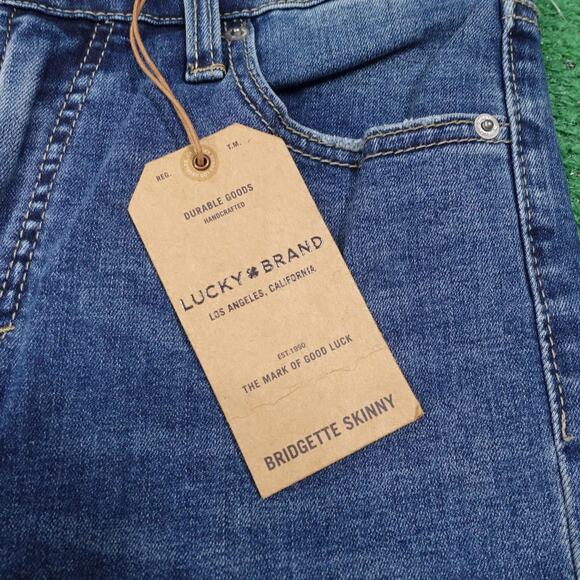 NEW Lucky Brand Bridgette Skinny Jeans Womens 6/28 High Rise Embroidered Floral - Picture 3 of 15
